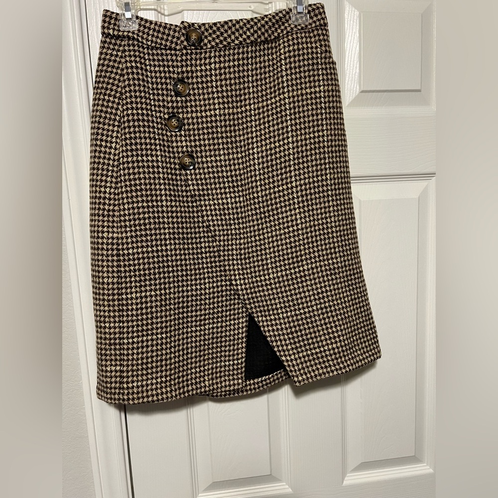 Commense Brown houndstooth Skirt